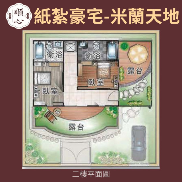 【順心】紙紮豪宅 米蘭天地 紙紮屋 紙紮房 紙紮別墅 透天 獨棟別墅 高級 台製 度假 退休 往生 祭祀 紙紮 現貨