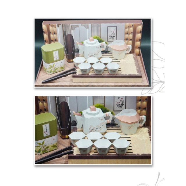 【順心】紙紮泡茶組 紙紮茶具組 茶具 茶葉 泡茶 綠茶 紅茶 烏龍茶 紙紮 往生 紙紮 現貨